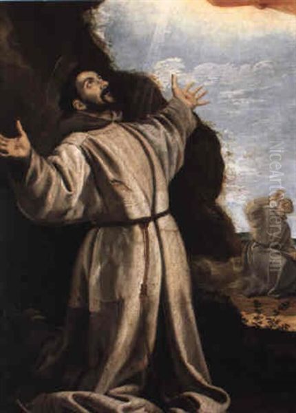 Saint Francis Receiving The Stigmata Oil Painting by Bartolome (Carducho) Carducci