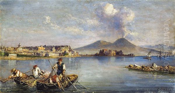 Veduta Di Napoli Oil Painting by Consalvo Carelli