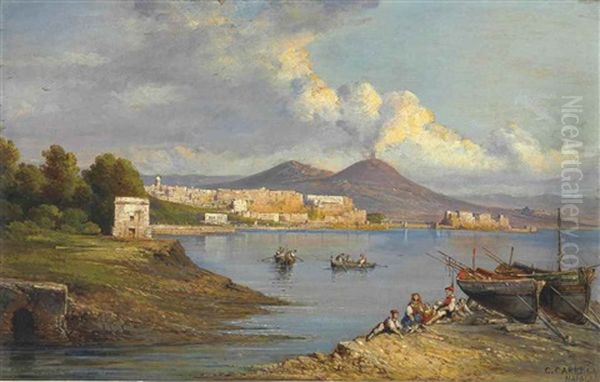 Veduta Di Napoli Oil Painting by Consalvo Carelli