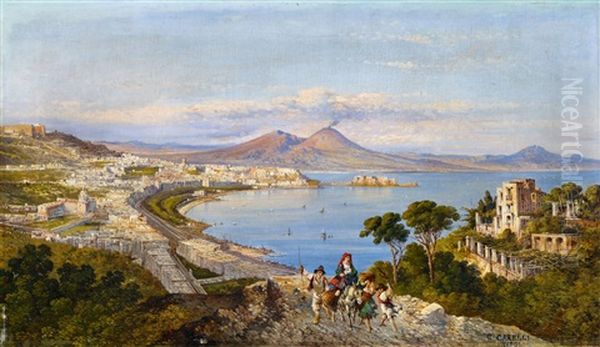 A View Of Naples Oil Painting by Consalvo Carelli