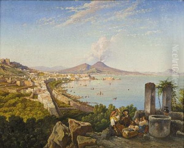 Veduta Di Napoli Da Posillipo Oil Painting by Consalvo Carelli