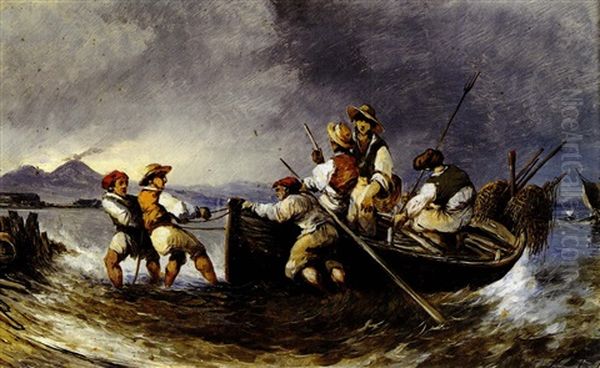 Il Ritorno Dalla Pesca Oil Painting by Consalvo Carelli