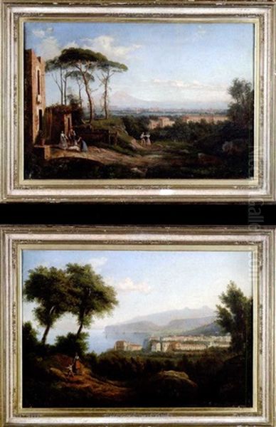 Blick Auf Den Golf Von Neapel Oil Painting by Consalvo Carelli