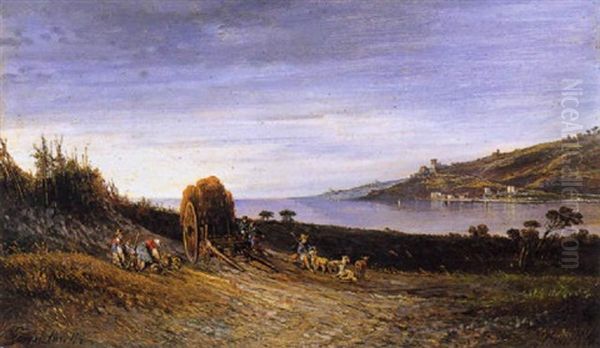 Costiera Di Amalfi, Verso Maiori Oil Painting by Consalvo Carelli