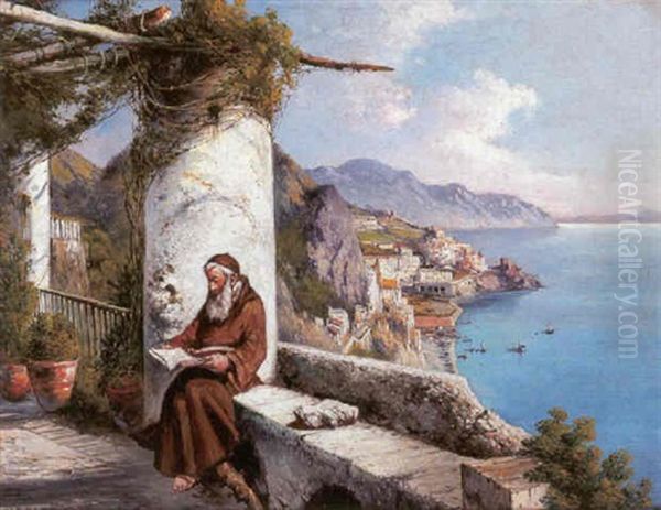 Blick Uber Amalfi Oil Painting by Consalvo Carelli