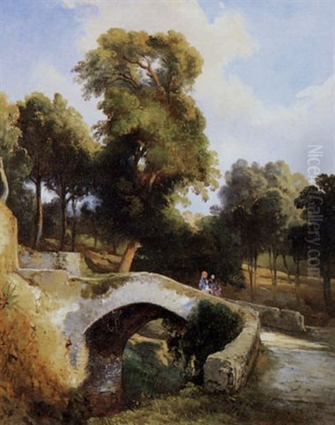 Il Piccolo Ponte Oil Painting by Consalvo Carelli