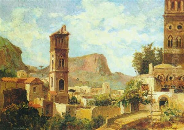 Ravello Oil Painting by Consalvo Carelli