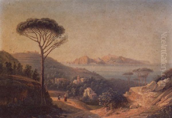 Veduta Di Capri Da Amalfi Oil Painting by Consalvo Carelli