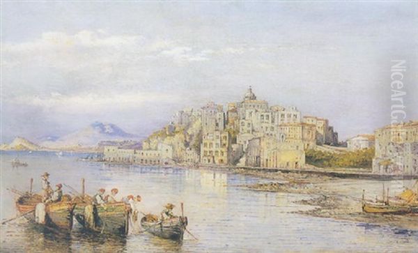 Rione Terra A Pozzuoli Oil Painting by Consalvo Carelli