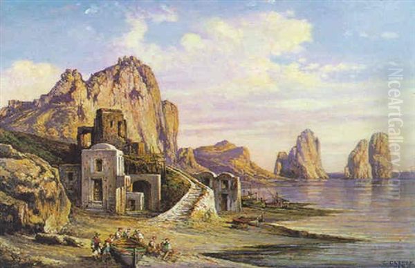 Marina Piccola A Capri Oil Painting by Consalvo Carelli