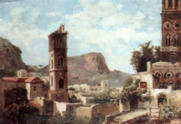 A View Of Ravello Oil Painting by Consalvo Carelli