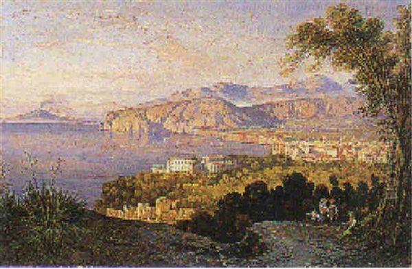 Paesaggio Della Penisola Sorrentina Oil Painting by Consalvo Carelli