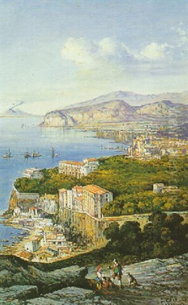 A View Of Sorrento Oil Painting by Consalvo Carelli