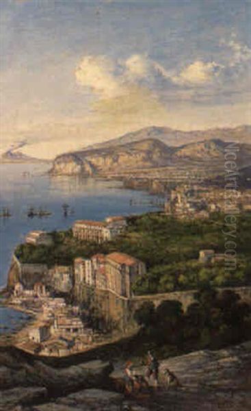 Extensive View Of Sorrento Oil Painting by Consalvo Carelli