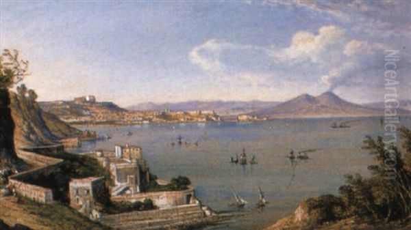 A View Of The Bay Of Naples by Consalvo Carelli