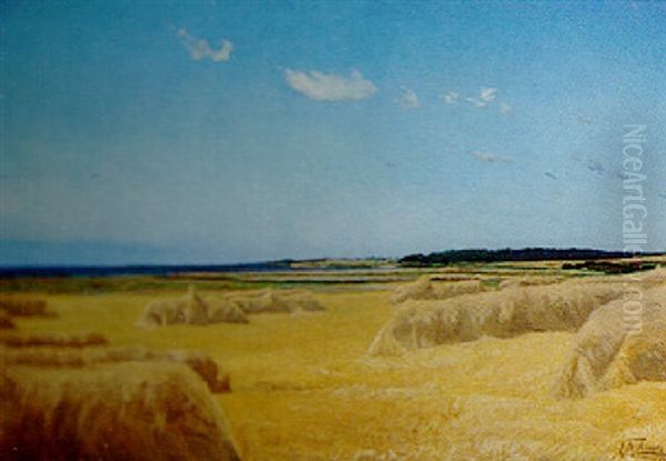 Haystacks Oil Painting by Gabriel Carelli