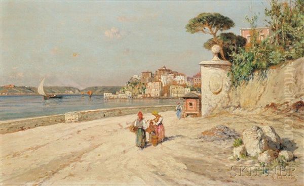 On The Italian Coast by Giuseppe Carelli