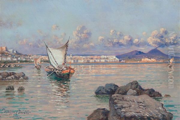 Napoli, Mergellina Oil Painting by Giuseppe Carelli