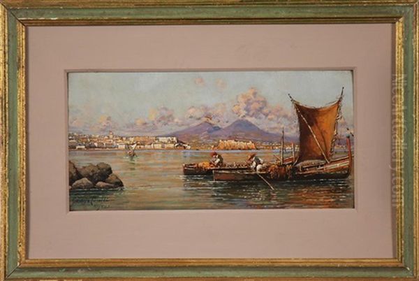 Marina Di Napoli Oil Painting by Giuseppe Carelli