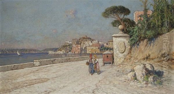 An Der Italienischen Kuste Oil Painting by Giuseppe Carelli