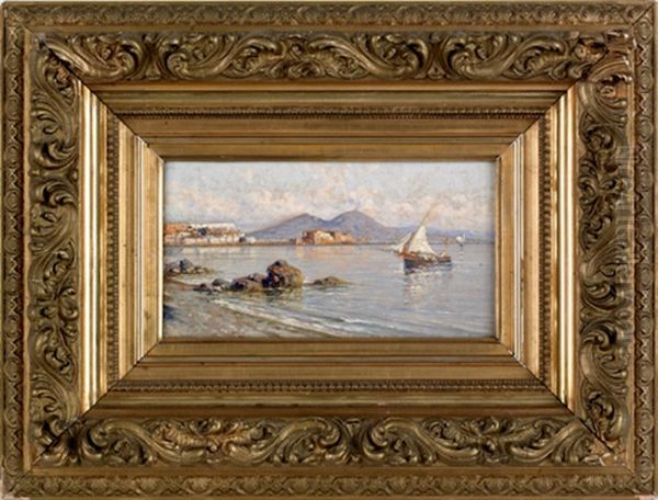 Coastal Scenes (pair) Oil Painting by Giuseppe Carelli