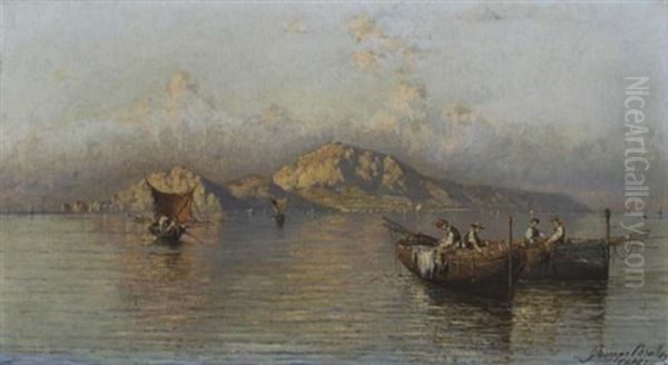 Fischerboote Vor Capri Oil Painting by Giuseppe Carelli