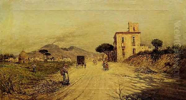 Verso Il Vesuvio Oil Painting by Giuseppe Carelli