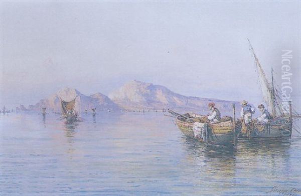 Al Largo Di Capri Oil Painting by Giuseppe Carelli