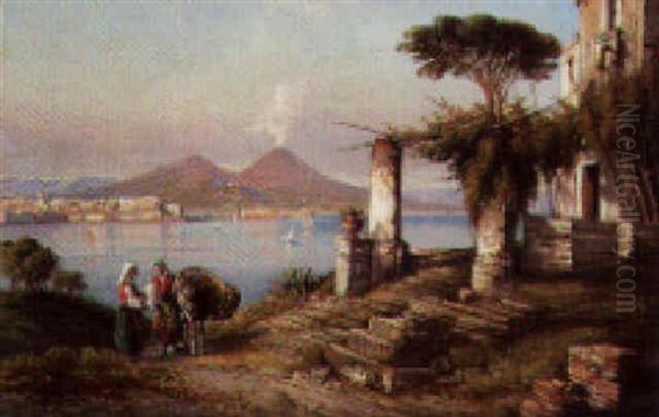 The Gulf Of Naples From Posillipo Oil Painting by Giuseppe Carelli