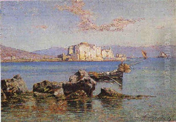 Veduta Di Napoli A Castel Dell'ovo by Giuseppe Carelli