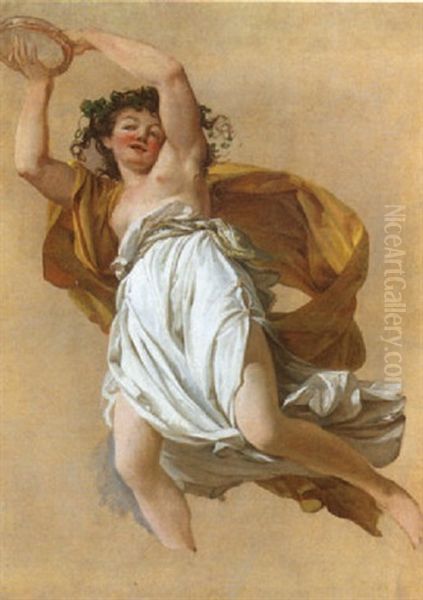 Bacchante Au Tambourin Oil Painting by Jacques Philippe Caresme