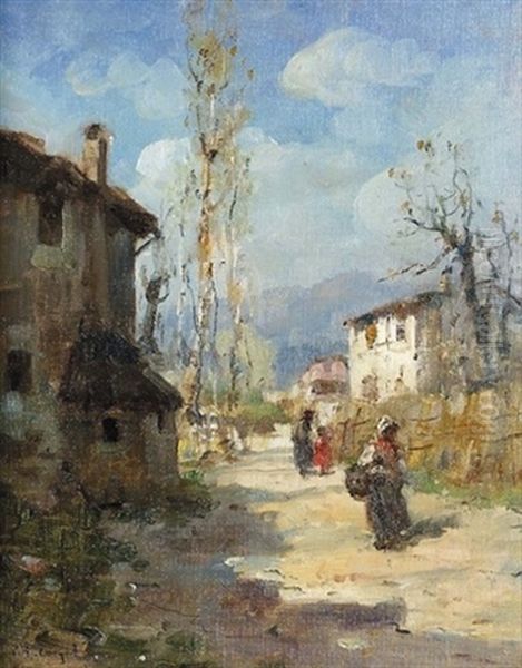 Sole D'ottobre Oil Painting by Vittore Antonio Cargnel