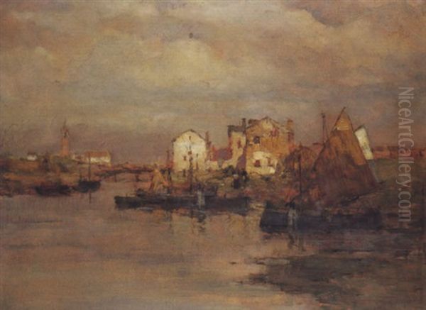 Canale Di Cavanetta Oil Painting by Vittore Antonio Cargnel