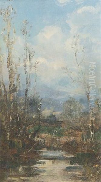 Il Meschio E Monte Cavalle Oil Painting by Vittore Antonio Cargnel