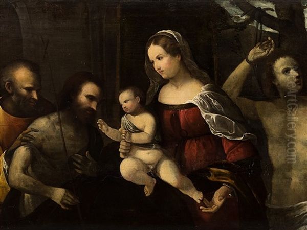 Madonna With Saints Oil Painting by Giovanni Cariani