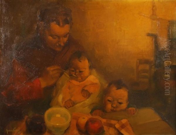 La Famille Oil Painting by Marius Carion