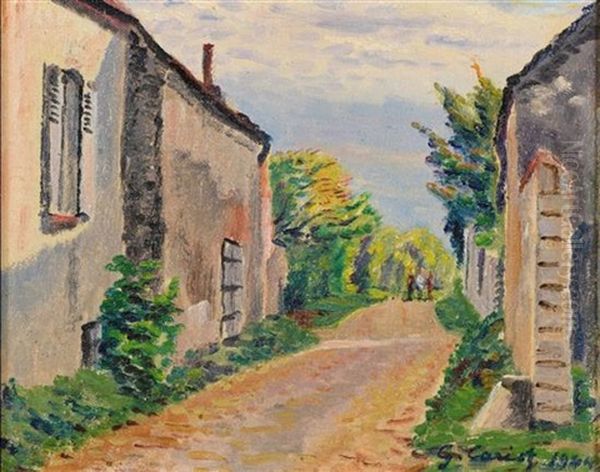 Narrow Street In The Country Oil Painting by Gustave Camille Gaston Cariot