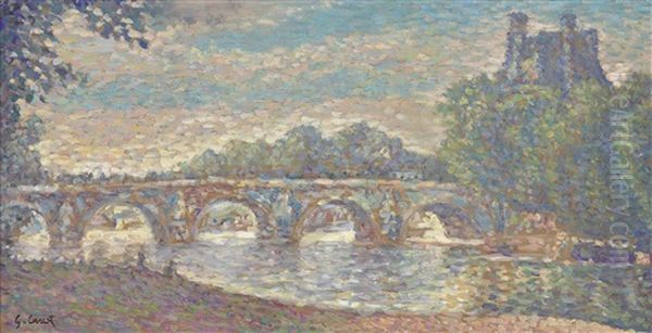 Le Pont Royal, Paris Oil Painting by Gustave Camille Gaston Cariot