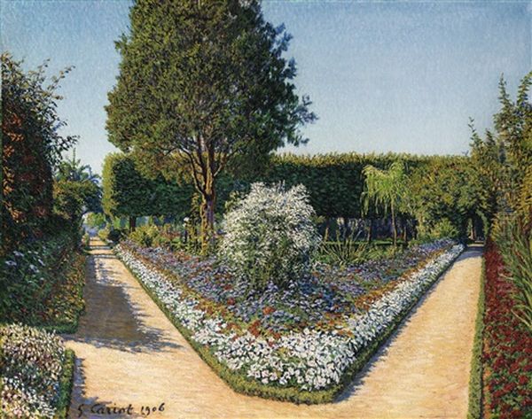 Le Jardin De Perrigny, Yonne Oil Painting by Gustave Camille Gaston Cariot