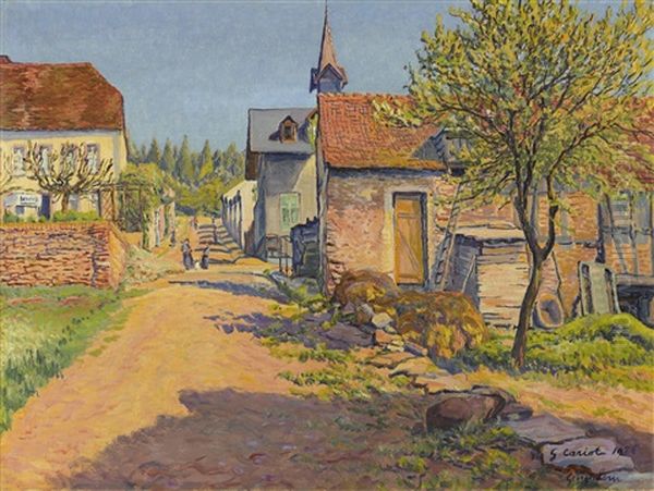 Scene De Village, Georgenborn Oil Painting by Gustave Camille Gaston Cariot