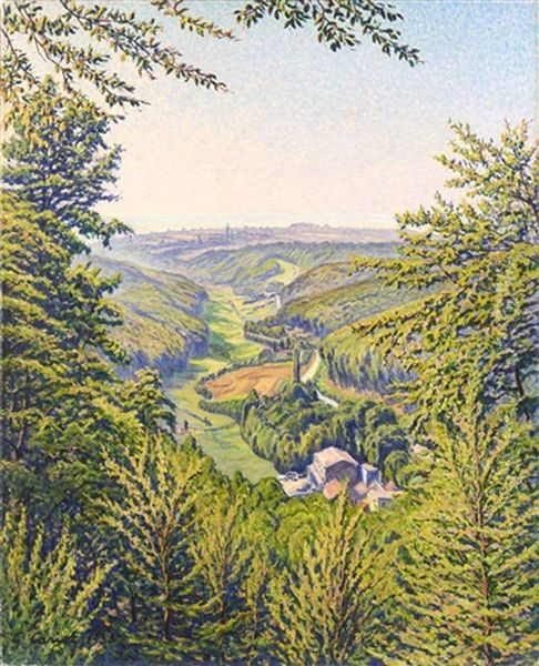 View On The Valley Oil Painting by Gustave Camille Gaston Cariot