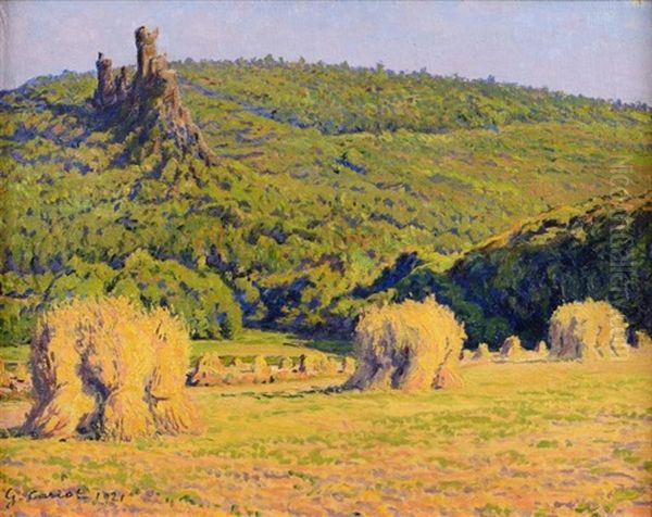 Meules De Foin Oil Painting by Gustave Camille Gaston Cariot