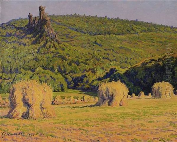 Haystacks Oil Painting by Gustave Camille Gaston Cariot