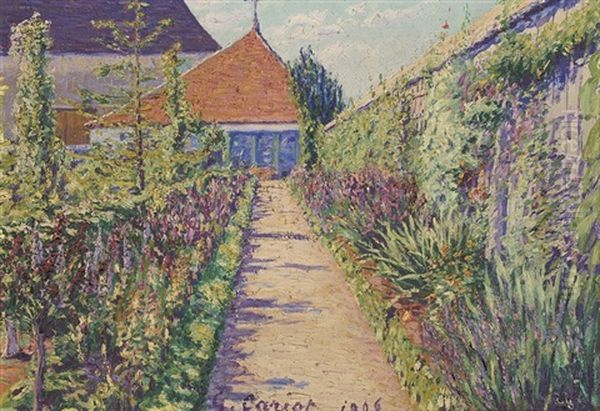 L'allee Fleurie, 1906 Oil Painting by Gustave Camille Gaston Cariot