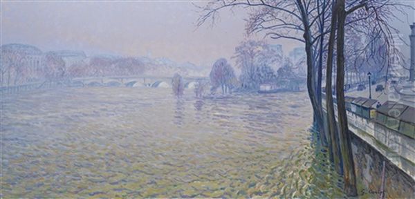 Inondations Oil Painting by Gustave Camille Gaston Cariot