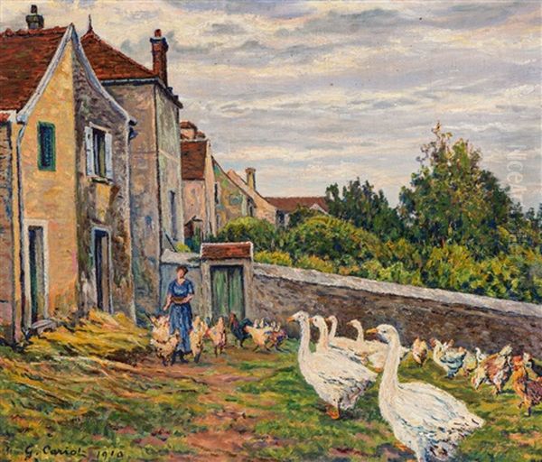 Paysannerie Perigny Oil Painting by Gustave Camille Gaston Cariot