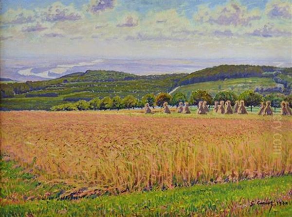 Wheat Field Oil Painting by Gustave Camille Gaston Cariot