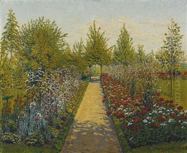 Scene De Jardin Oil Painting by Gustave Camille Gaston Cariot