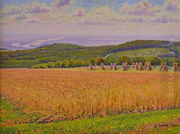 Wheat Field Oil Painting by Gustave Camille Gaston Cariot