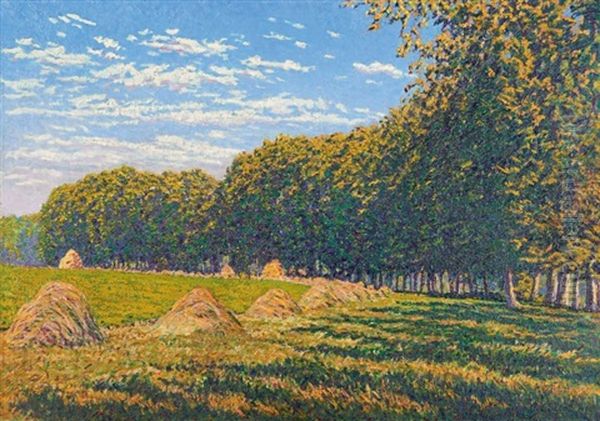 Les Foins Oil Painting by Gustave Camille Gaston Cariot